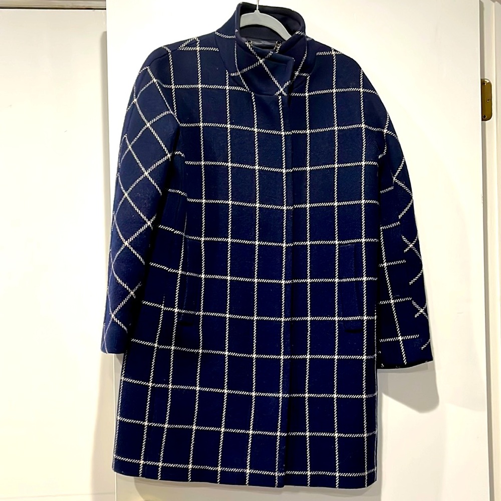 J. Crew Windowpane check duffle coat